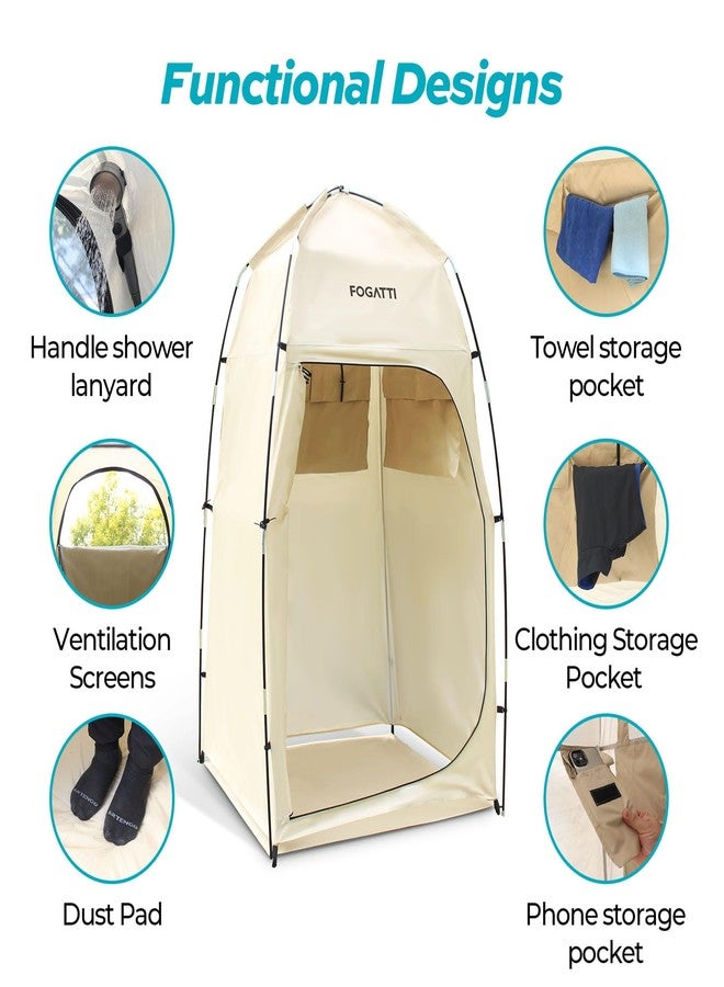 FOGATTI Portable Camping Shower Tent with Floor, 6.9 FT Extra Tall Shelter with 3 Internal Pockets and Carry Bag, Outdoor Privacy Tent for Shower Changing Dressing, Wind-Proof, Oversize, Easy Set Up - Image 3